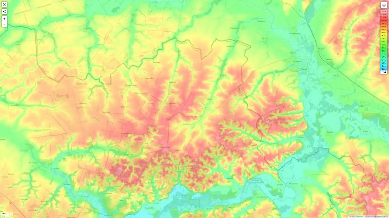 Рельєф у районі Юнаківки