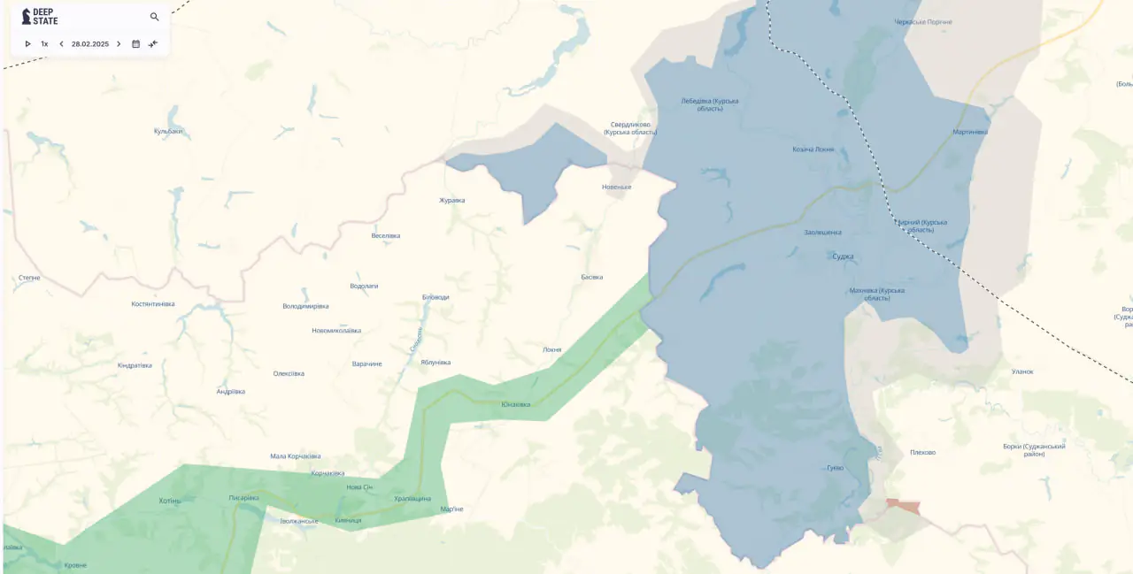 Скриншоти з мапи DeepState за 28 лютого та 26 травня