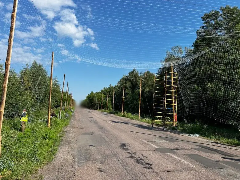 Антидронові сітки на Сумщині