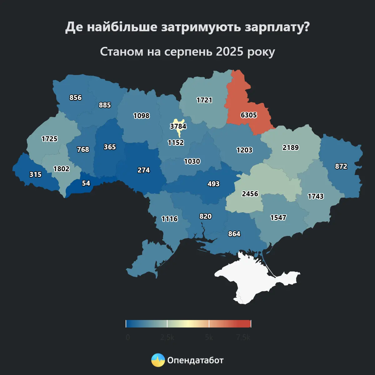 інфографіка, де найбільше затримують зарплату в Україні
