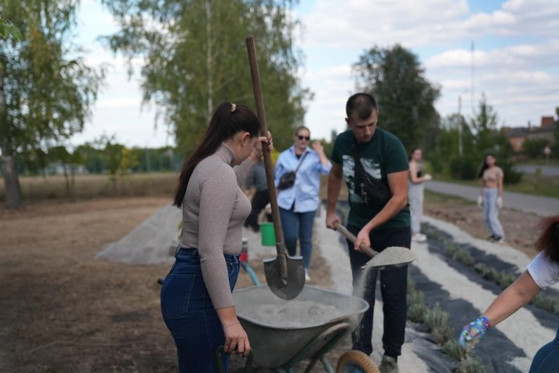 У Лебедині висаджують лавандову алею 