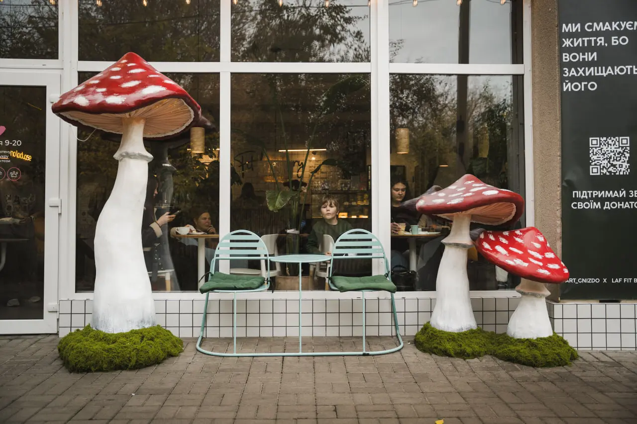 мухомори біля кондитерської в Сумах