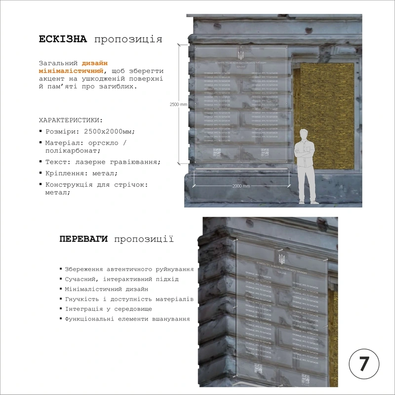 Відбитки уламків на будівлі в Сумах можуть стати меморіалом