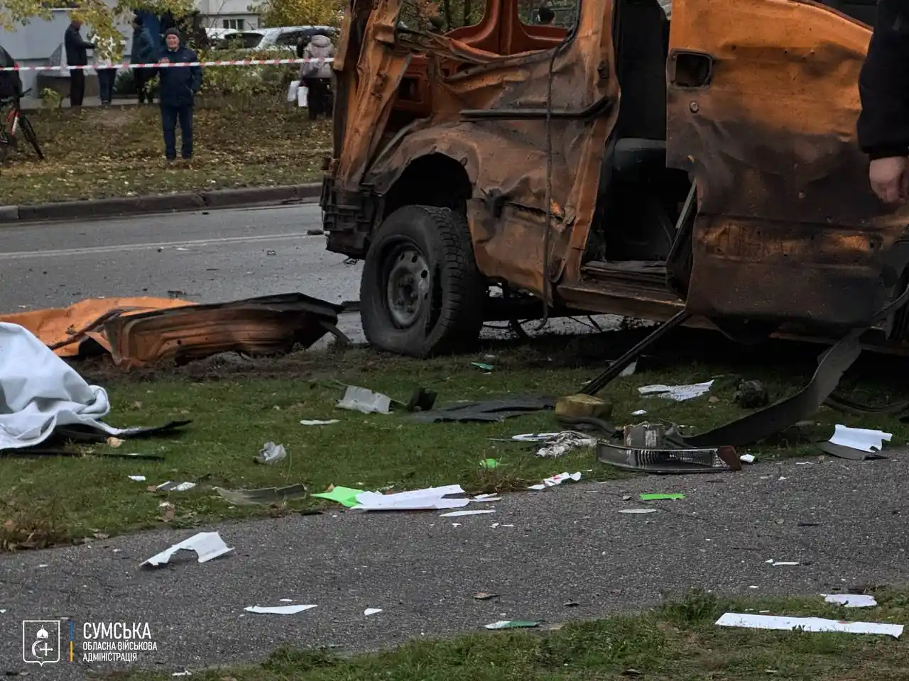 Наслідки удару БпЛА по Сумах