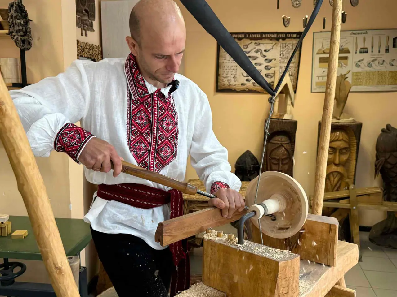 sergiy pracue na verstati Сергій працює на верстаті часів Київської Русі