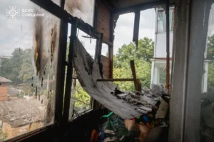 Влучання у багатоквартирний житловий будинок у м. Суми 7 вересня