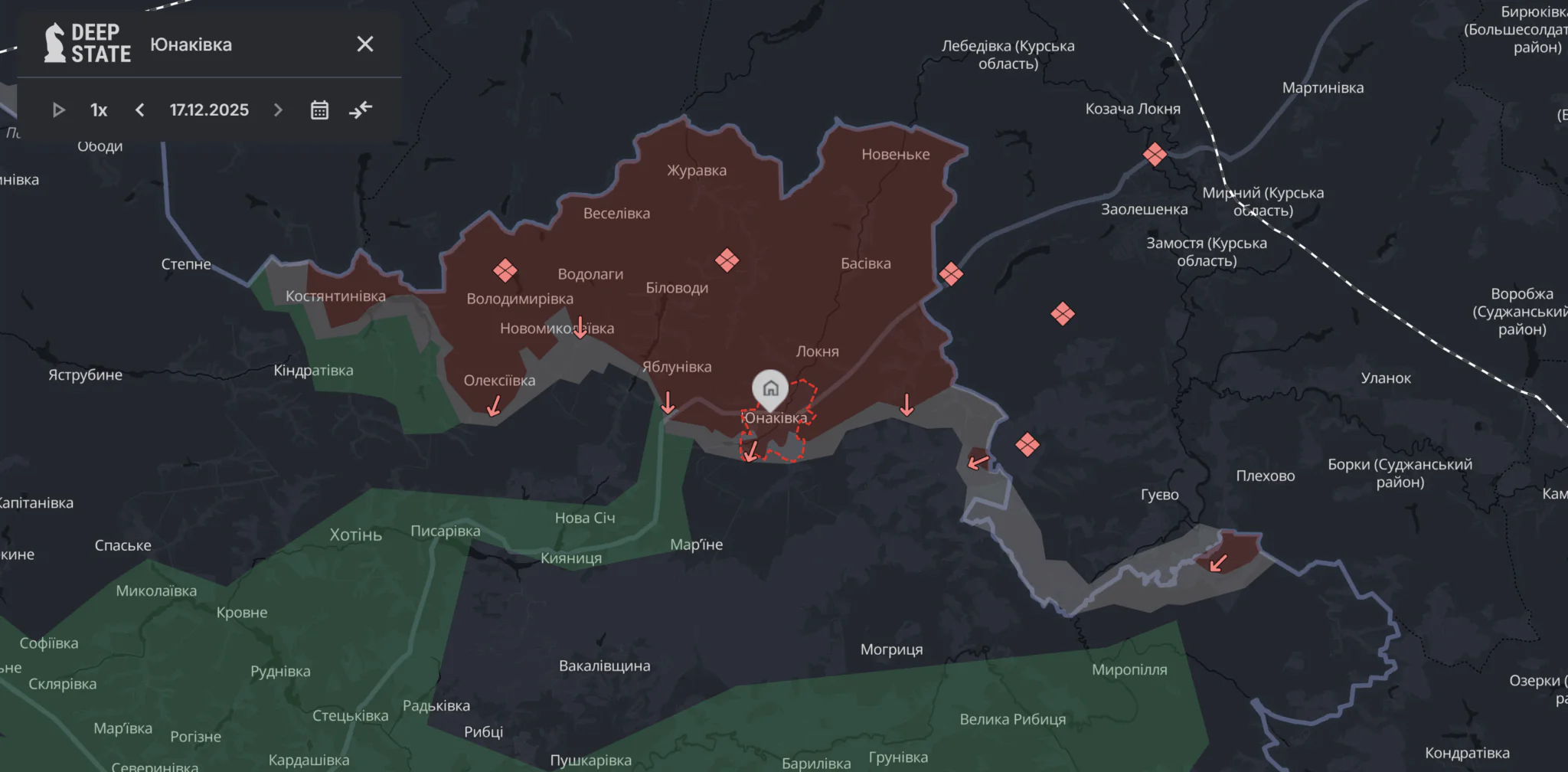 Юнаківка на мапі України