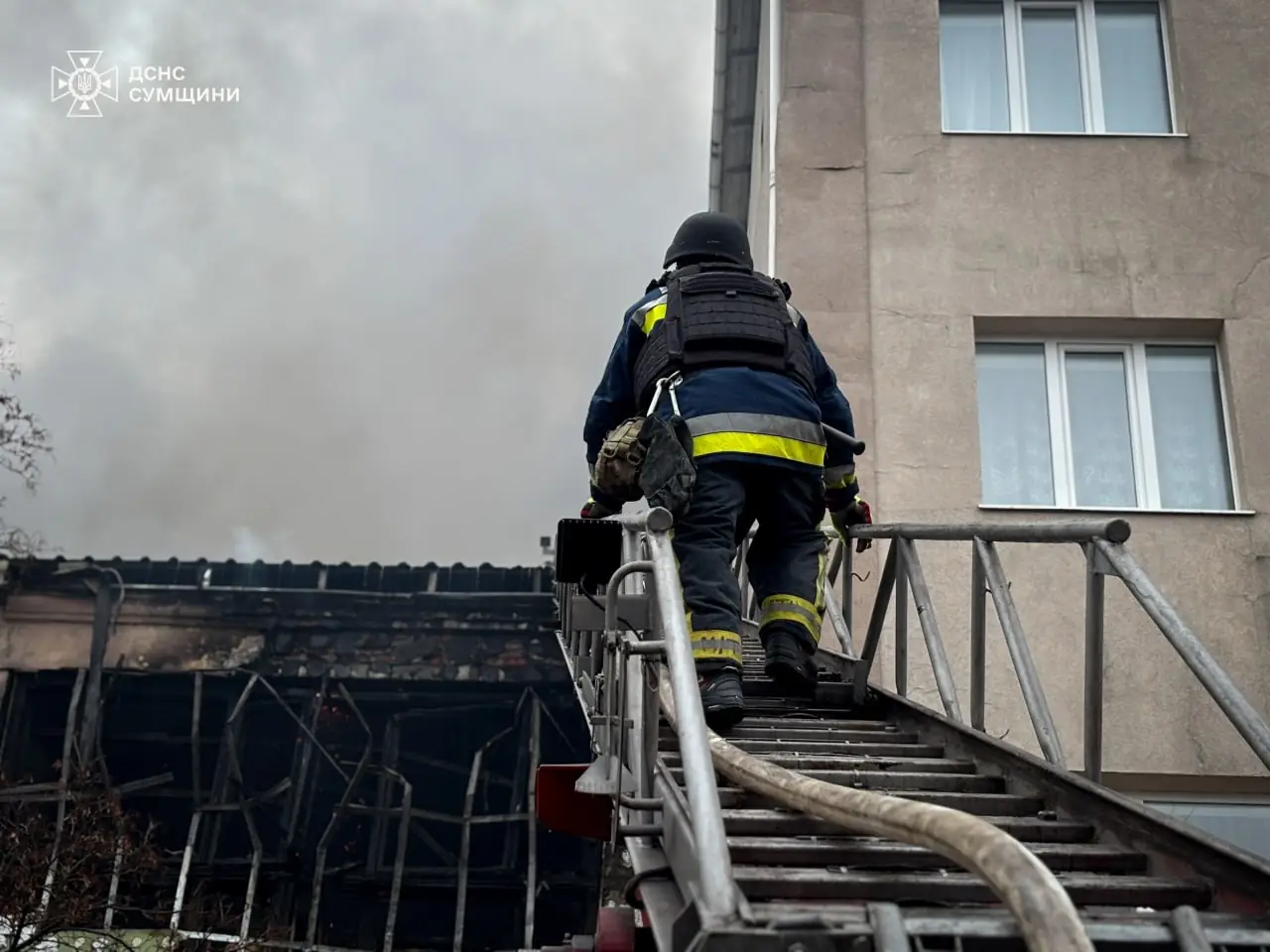 гасіння пожежі в Шостці