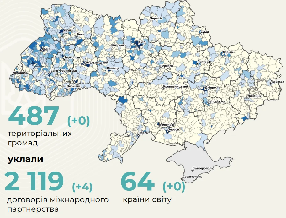 Мапа іноземних партнерів громад
