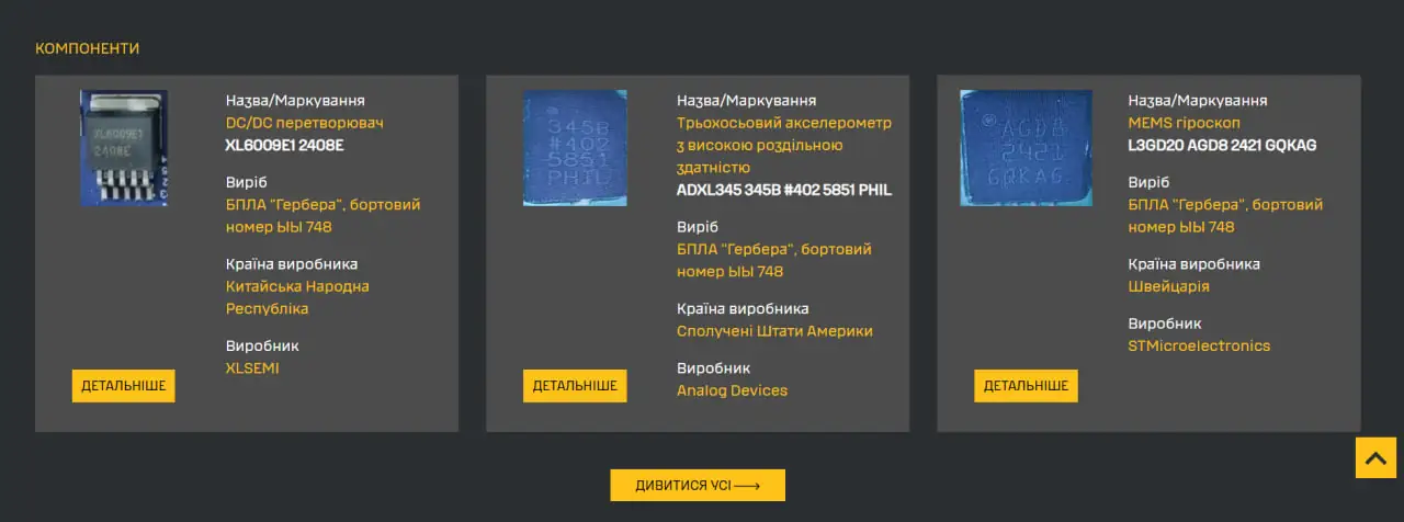 bpa herbera komponenty Компоненти, які можна знайти всередині безпілотника, виклали на сайті.6