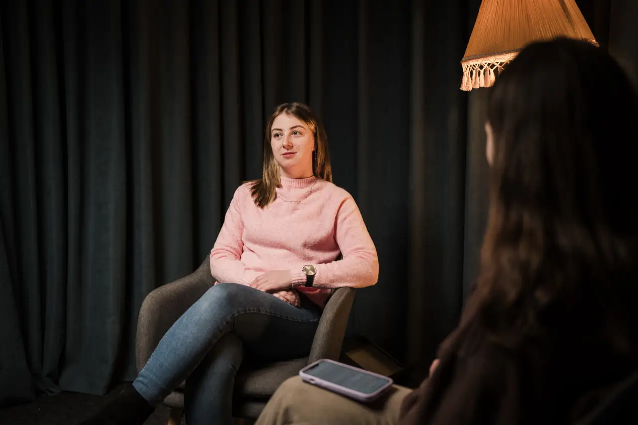 Крістіна Хусейн на інтерв'ю із сумськими журналістами