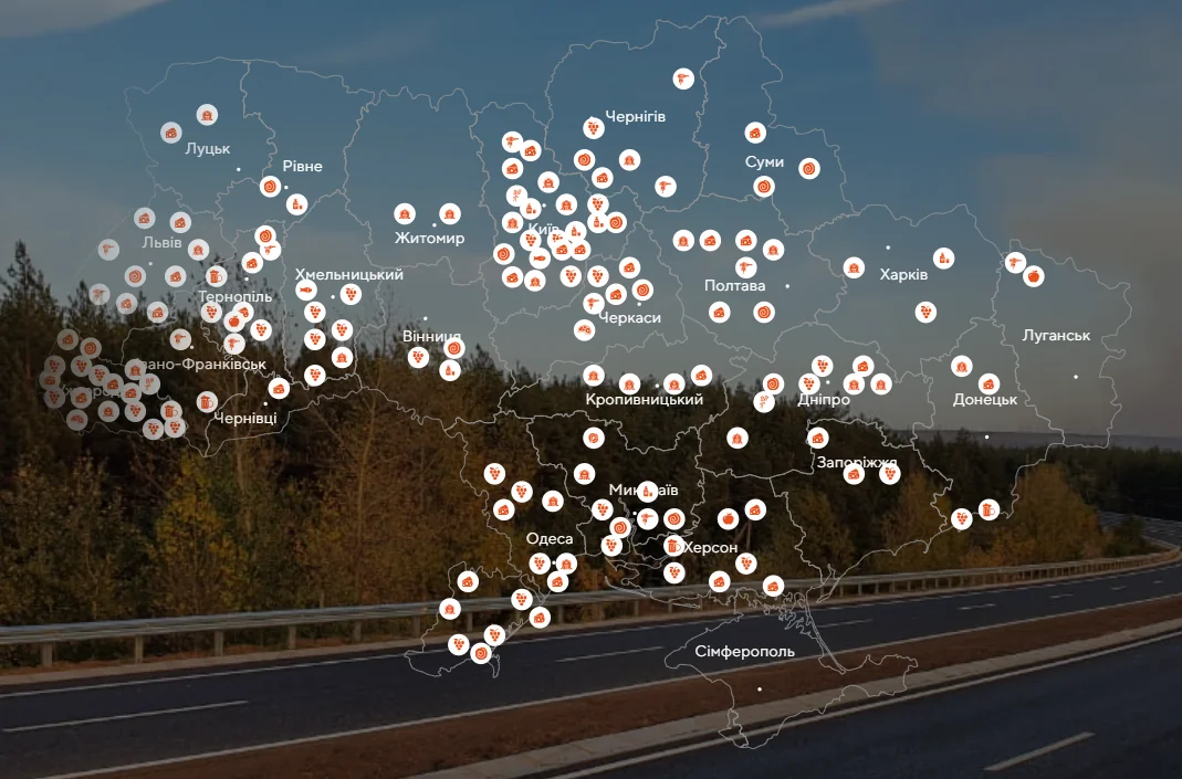 Карта дорогами гурманів