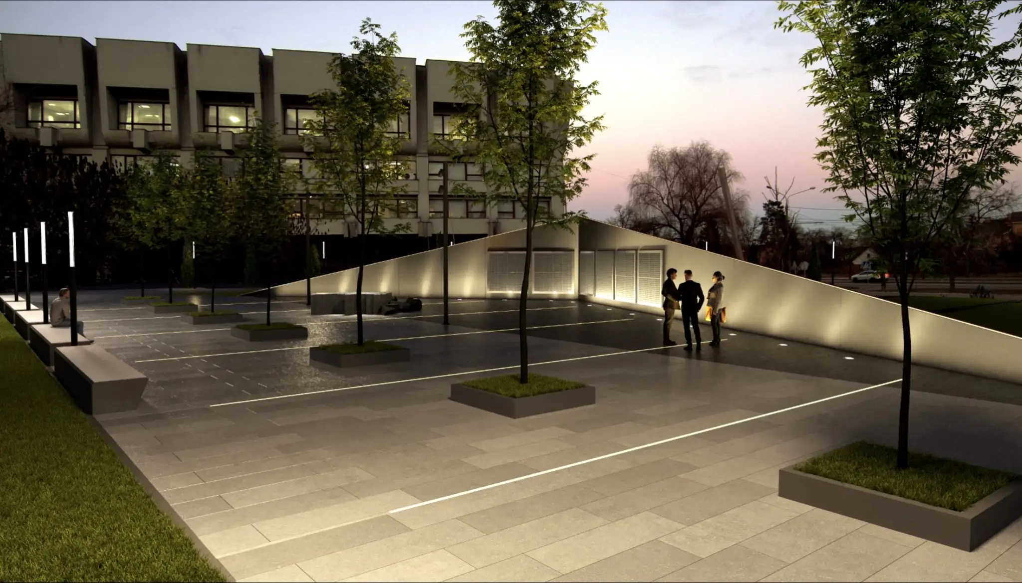 Меморіал, де родини полеглих вшановуватимуть їхню пам'ять, розташували біля бібліотеки у формі квітки.