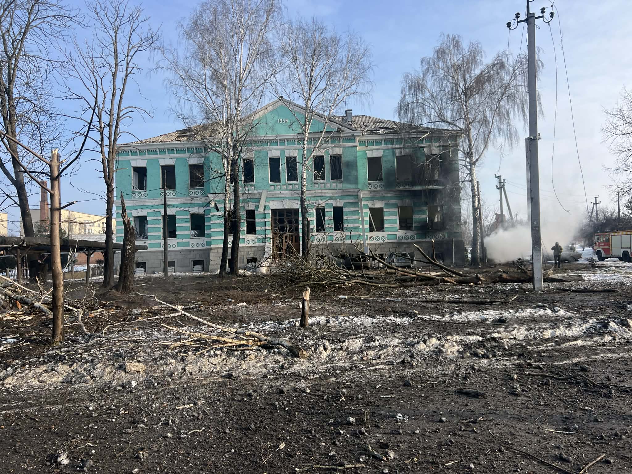 Зруйнована будівля в Білопіллі на Сумщині