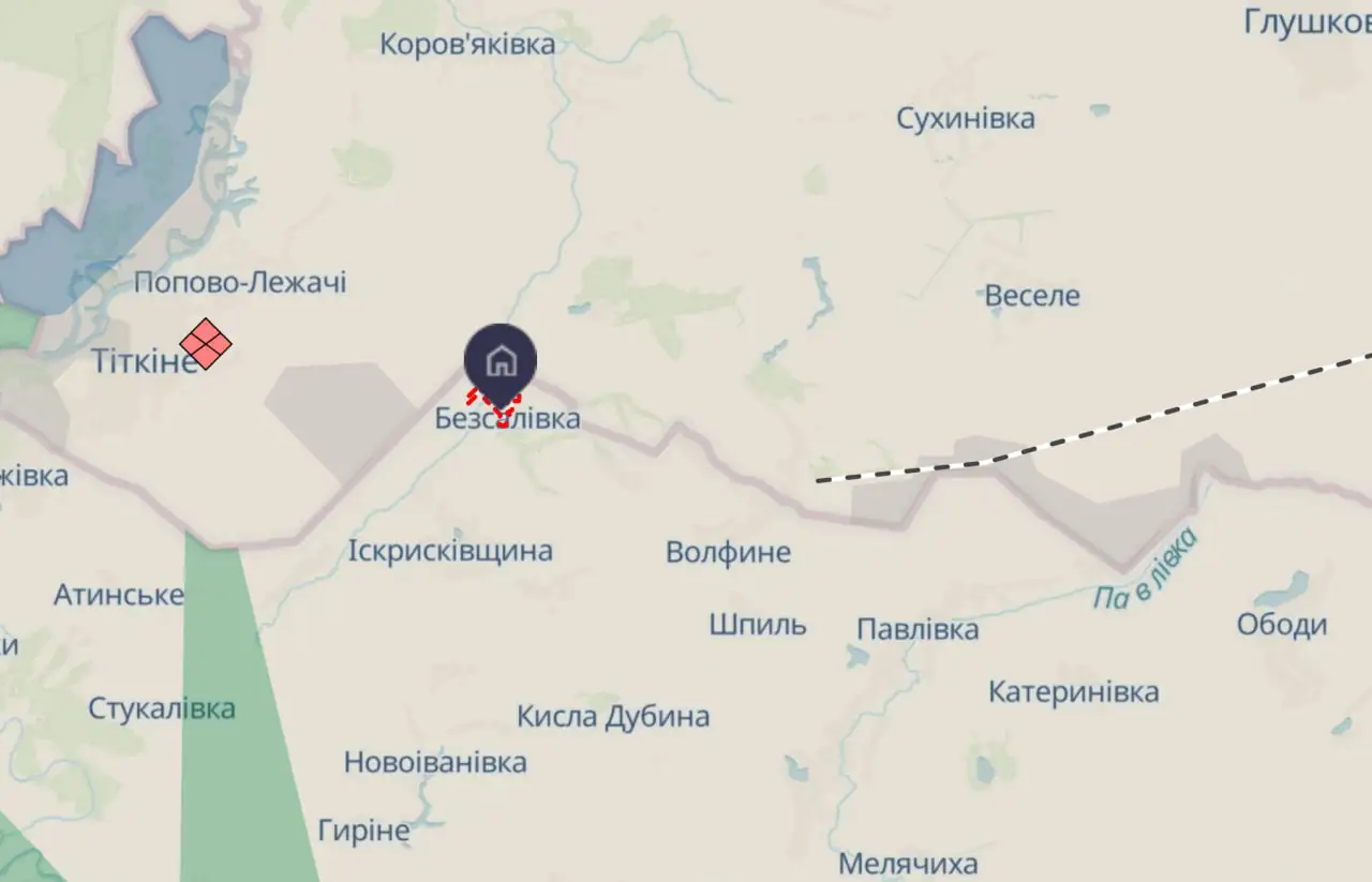 Село Безсалівка на мапі DeepState.