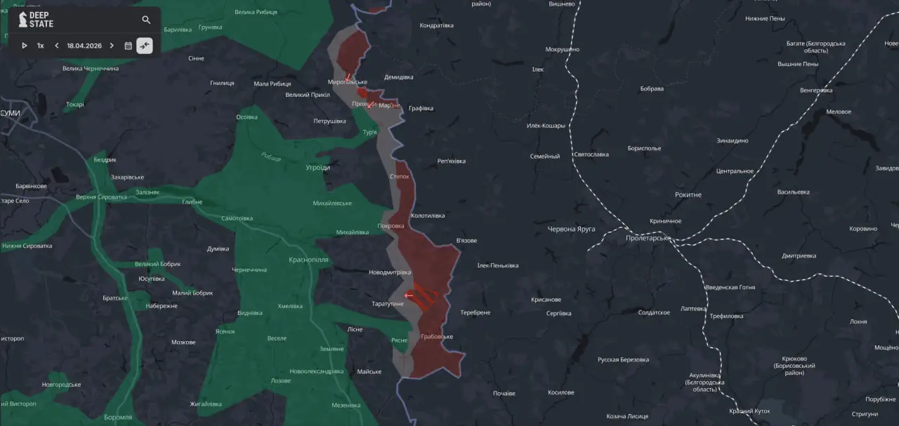 просування на Сумщині за версією проєкту Deep State