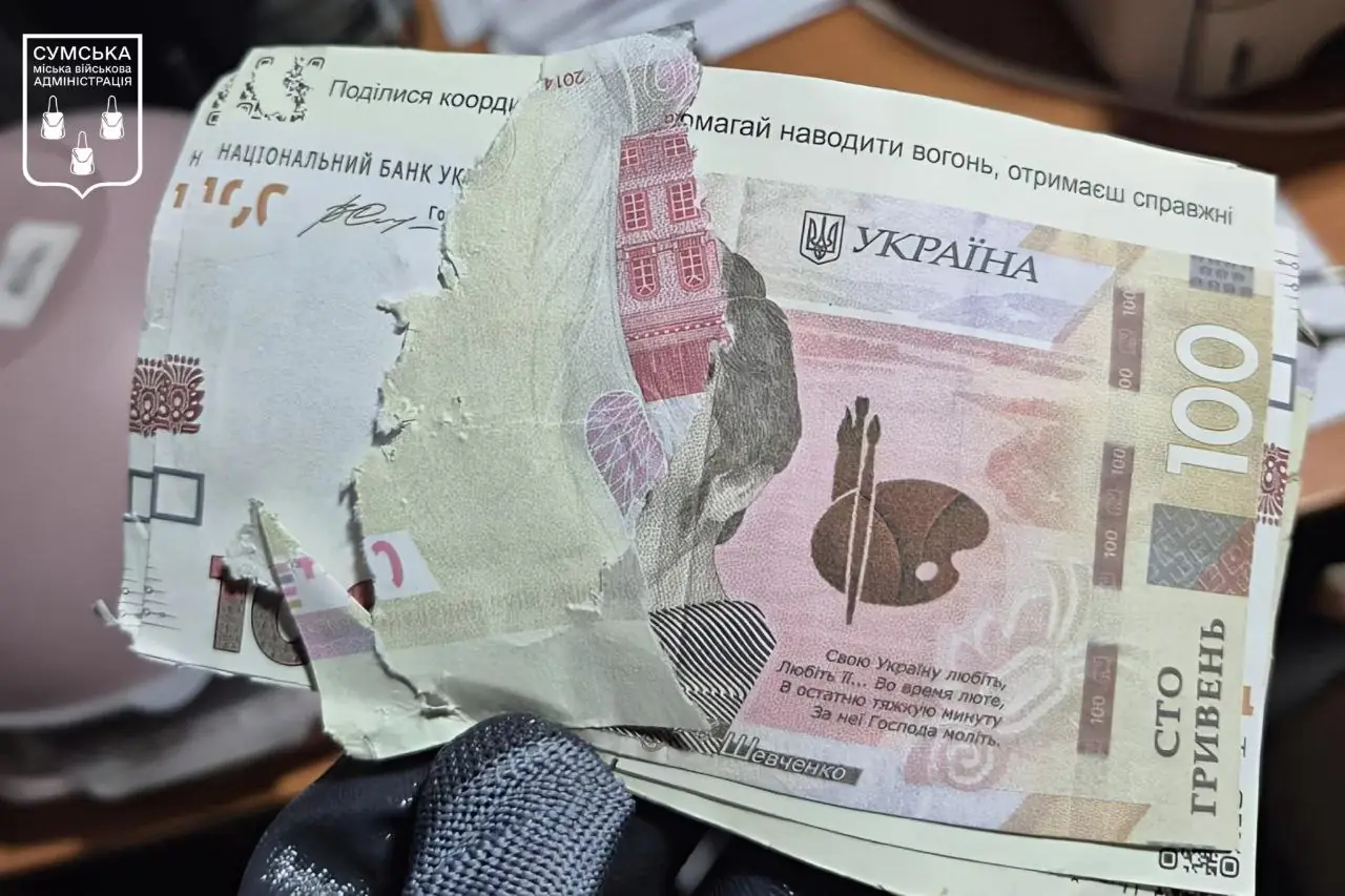 Імітація грошей які скидають російські БпЛА